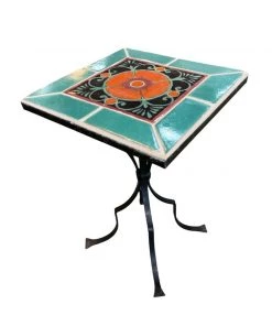 HausOfRex California Catalina Tile Vintage Iron Side Table Living