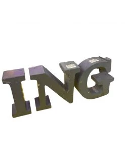 HausOfRex Vintage Channel Letter H 8.5" Gray