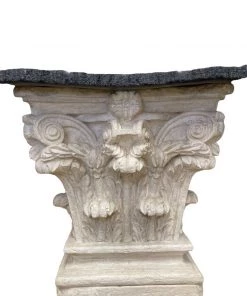 HausOfRex Living Vintage Console Table W/Black Granite Top