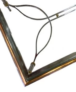 HausOfRex Mid Century Stainless & Brass Glass Top Coffee Table Living