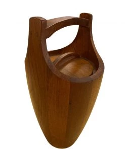 HausOfRex Living Dansk Mid Century Teak Ice Bucket With Rare Orange Liner