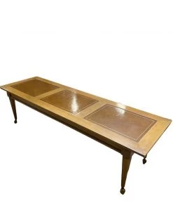 HausOfRex Living Mid Century Coffee Table W/Leather Inlaid