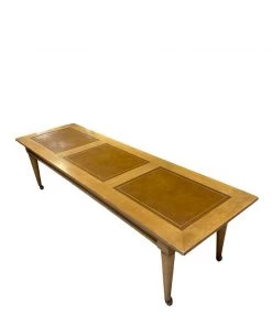 HausOfRex Living Mid Century Coffee Table W/Leather Inlaid