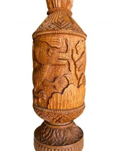 HausOfRex Vintage MCM Handcrafted Teak Wood Table Lamp Lighting