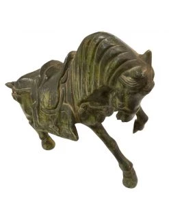 HausOfRex Chinese Tang Dynasty Style Patina Bronze Hors Sculpture Looking Playing Loving 5 HausOfRex Chinese Tang Dynasty Style Patina Bronze Hors Sculpture Looking Playing Loving