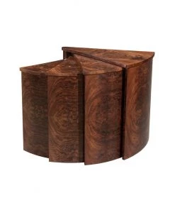 HausOfRex Theodore Alexander Flame Walnut Veneer Nesting Table Living