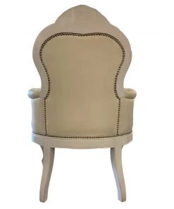 HausOfRex Vintage Baroque Style White Faux Leather Armchair 5 HausOfRex Vintage Baroque Style White Faux Leather Armchair