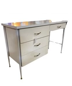 HausOfRex Living Mid Century Single Pedestal Desk In The Style Of Thonet