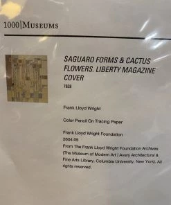 1000Museums: Saguaro Forms & Cactus Flowers. Liberty Magazine Wall Art By Frank Lloyd Wright Looking Playing Loving