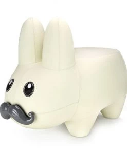 Kidrobot LEATHER HAPPY LABBIT STOOL BY FRANK KOZIK - VIRGIN WHITE EDITION