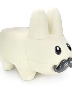 Kidrobot LEATHER HAPPY LABBIT STOOL BY FRANK KOZIK - VIRGIN WHITE EDITION