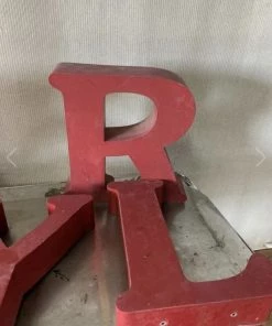 HausOfRex Vintage Sign Letters In Aluminum Red Looking Playing Loving