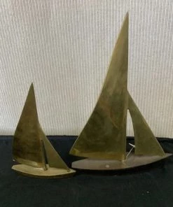 HausOfRex Vintage Brass Sail Boat Set Looking Playing Loving