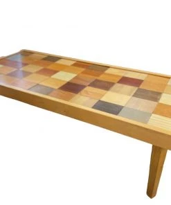 HausOfRex Vintage Checkerboard Wood Coffee Table