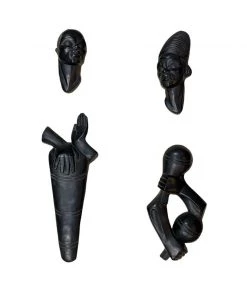 HausOfRex Vintage Central Africa Bust Wall Sculptures Set Looking Playing Loving