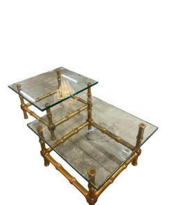 HausOfRex Hollywood Regency Gilt Side Tables (pair)
