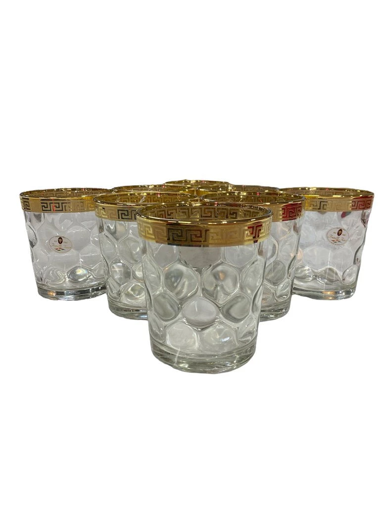 Mid Century Pasinski 22kt Gold Glassware Set Of 8 Dining 1 Mid Century Pasinski 22kt Gold Glassware Set Of 8 Dining