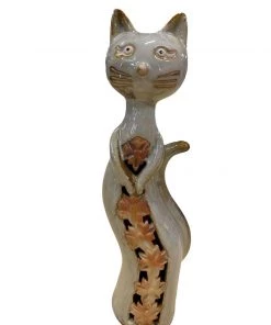 HausOfRex Looking Playing Loving Vintage German Fine Art Ceramic Cat Sculpture