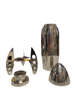 HausOfRex Dining Polished Steel Rocket Cocktail Shaker