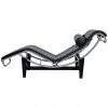 HausOfRex Living Le Corbusier Cassina Black Leather Chrome Chaise Lounge