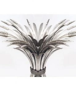 HausOfRex Selena Regency Glass Top Silver Metal Haystack Round Dining Table