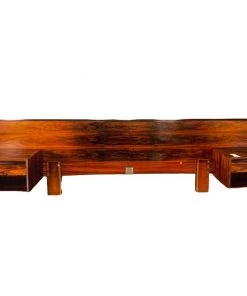 HausOfRex Sleeping Mid Century Westnofa Scandinavian Rosewood Queen Headboard W/ Nightstands