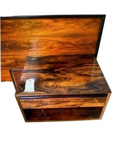 HausOfRex Sleeping Mid Century Westnofa Scandinavian Rosewood Queen Headboard W/ Nightstands