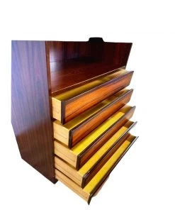 Mid Century Scan-Flex Danish Rosewood Bookshelf 5 Drawers Living