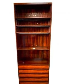 Mid Century Scan-Flex Danish Rosewood Bookshelf 5 Drawers Living
