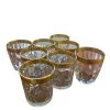 HausOfRex Greek Key Tweed Gold Old Fashioned Glasses (8) Dining