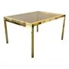 Design Institute America Mid Century Gold Extendable Dining Table With Smoked Glass Top By DIA