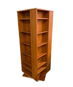HausOfRex Living Mid Century Modern Danish Teak Revolving Bookshelf
