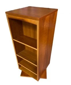 HausOfRex Mid Century Modern Danish Teak Revolving Small Bookshelf
