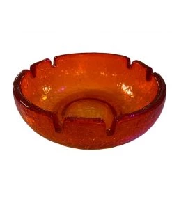 HausOfRex Orange Mid Century Crackle Bowl/Ashtray