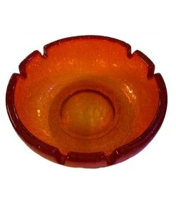 HausOfRex Orange Mid Century Crackle Bowl/Ashtray