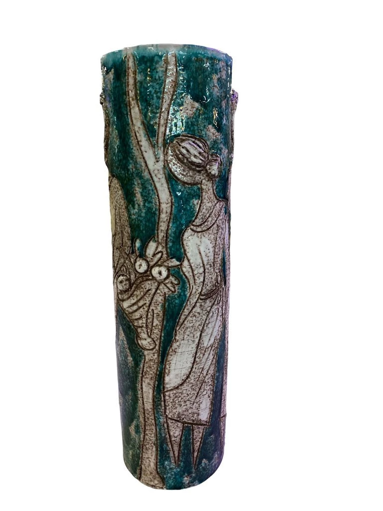 HausOfRex Mid Century Scalvo Monumental Vase Depicting Glazed Figures In Various Poses 1 HausOfRex Mid Century Scalvo Monumental Vase Depicting Glazed Figures In Various Poses