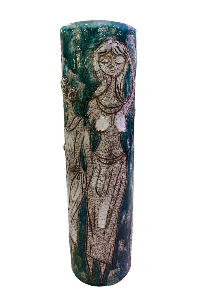 HausOfRex Mid Century Scalvo Monumental Vase Depicting Glazed Figures In Various Poses 4 HausOfRex Mid Century Scalvo Monumental Vase Depicting Glazed Figures In Various Poses