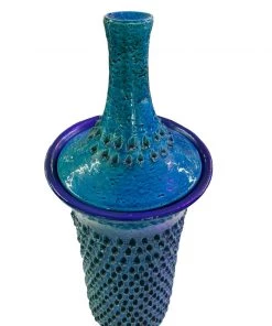 HausOfRex Bitossi Aldo Londi Italian Mid Century Rimini Blue Monumental Vase With Lid Living