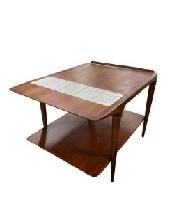 HausOfRex Lane Mid Century Modern Walnut And Ceramic Tile End Table