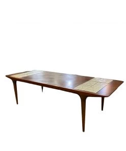HausOfRex Lane Mid Century Modern Walnut And Ceramic Tile Coffee Table Living