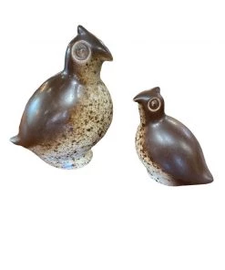 HausOfRex Howard Pierce California Pottery Quail Mother And Child Living