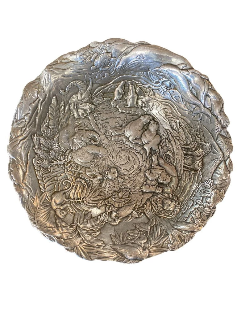 HausOfRex Living Arthur Court Salad Serving Set In Cast Aluminum, Jungle To Ocean Animals - 3 Piece 3 HausOfRex Living Arthur Court Salad Serving Set In Cast Aluminum, Jungle To Ocean Animals - 3 Piece