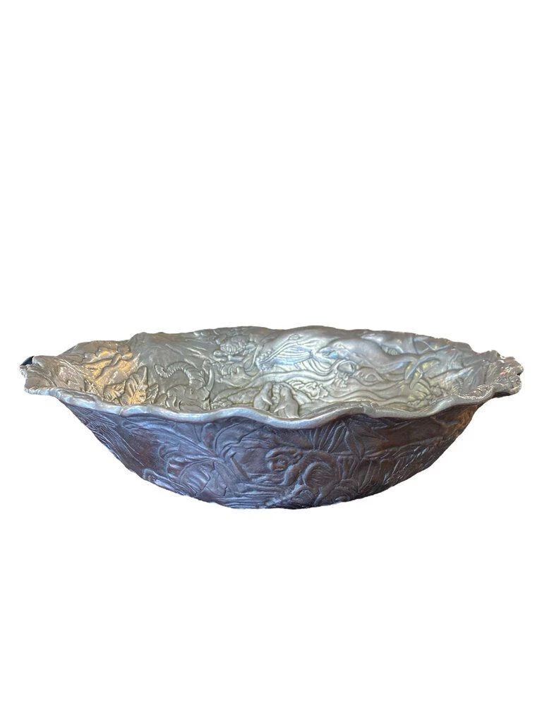 HausOfRex Living Arthur Court Salad Serving Set In Cast Aluminum, Jungle To Ocean Animals - 3 Piece 2 HausOfRex Living Arthur Court Salad Serving Set In Cast Aluminum, Jungle To Ocean Animals - 3 Piece