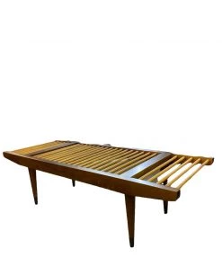 HausOfRex Milo Baughman, Dowel Bench, Walnut, Glenn Of California, United States, 1952 Living