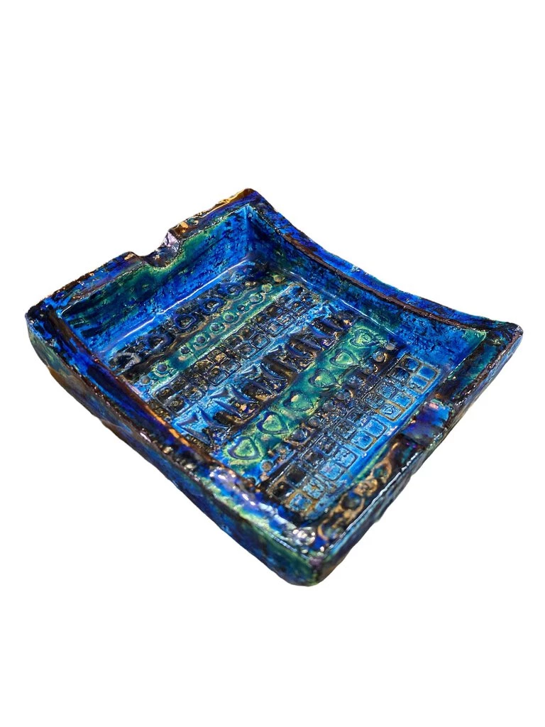 HausOfRex Bitossi Aldo Londi Rimini Blue Ashtray - Mid Century Italian Ceramic 1 HausOfRex Bitossi Aldo Londi Rimini Blue Ashtray - Mid Century Italian Ceramic