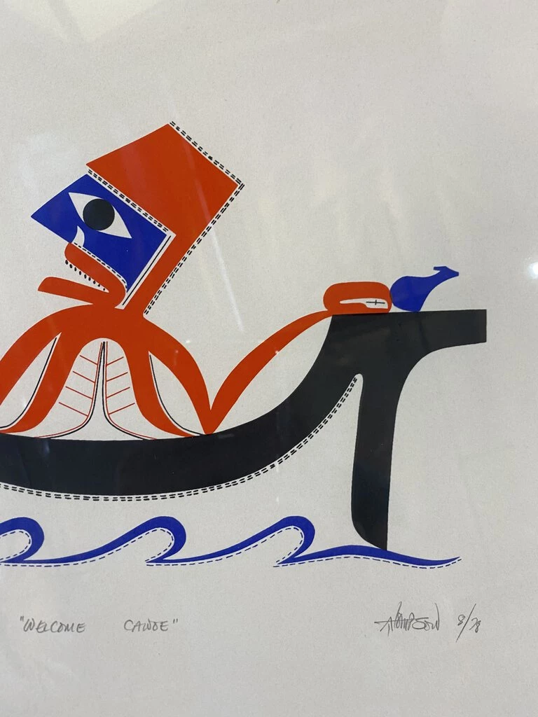 HausOfRex Art Thompson 1978 Northwest Coast Native Vancouver, Canada "Welcome Canoe" 21/100 2 HausOfRex Art Thompson 1978 Northwest Coast Native Vancouver, Canada "Welcome Canoe" 21/100