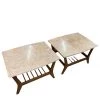 HausOfRex Living Mid Century Walnut Marble Tables (pair)