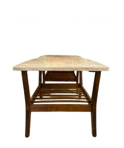 HausOfRex Living Mid Century Walnut Marble Tables (pair)