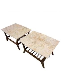 HausOfRex Living Mid Century Walnut Marble Tables (pair) 5 HausOfRex Living Mid Century Walnut Marble Tables (pair)