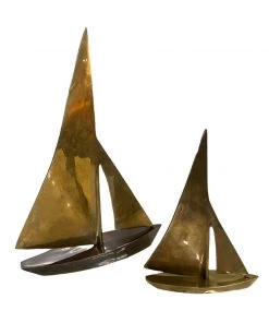 HausOfRex Mid Century Solid Brass Sailboats Set Of 2 5 HausOfRex Mid Century Solid Brass Sailboats Set Of 2